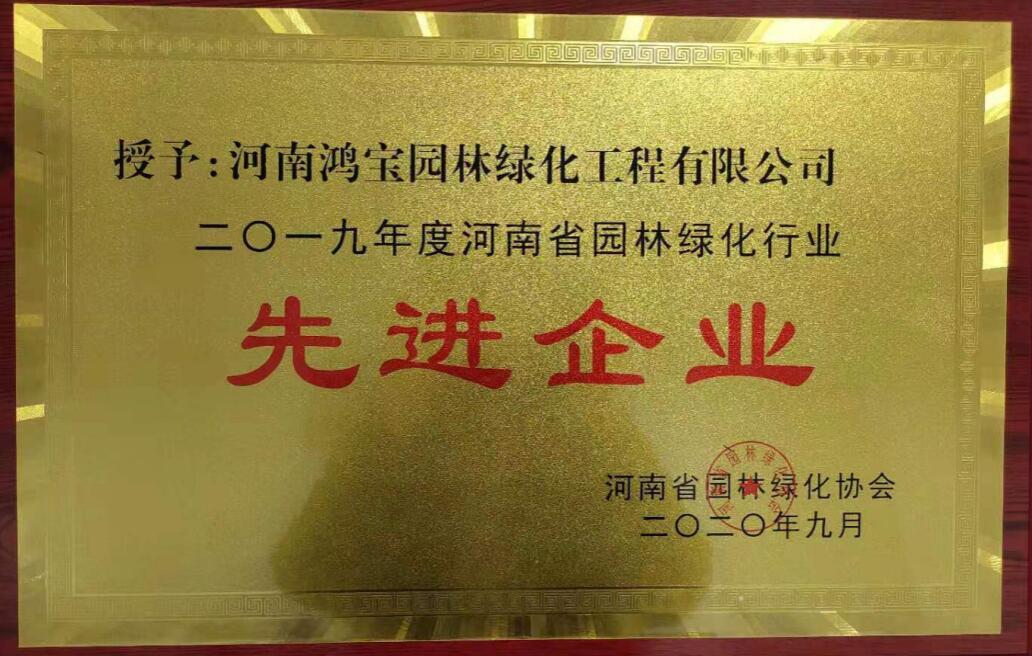 河南省园林绿化协会-2019年先进企业