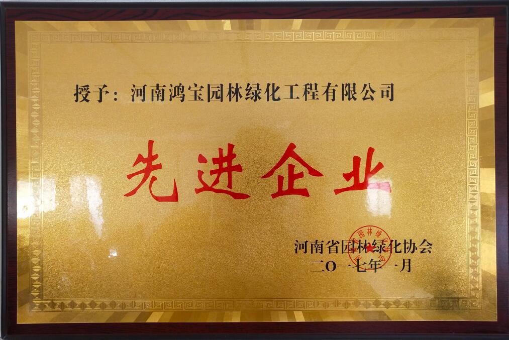 河南省园林绿化协会-2016年先进企业